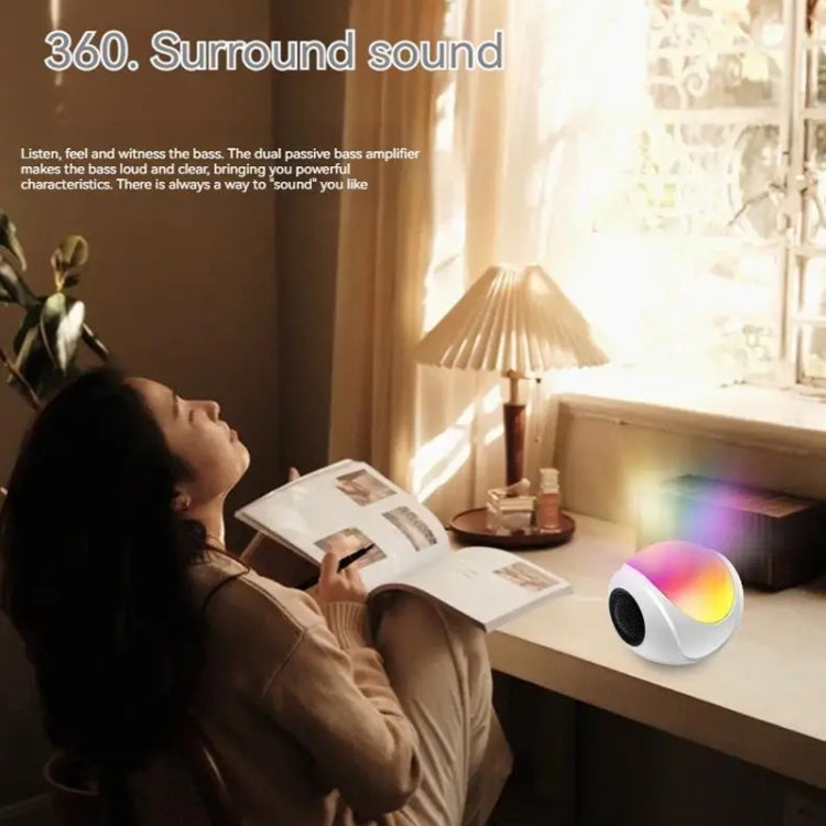 SY-688 TWS RGBカラフルライトミニカードBluetoothスピーカー、SY-688ホワイト