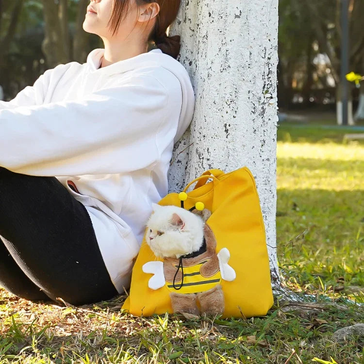 ペットアウトバッグ クロスボディトート 猫用バッグ 小型犬用拡張ショルダーバッグ、M、L