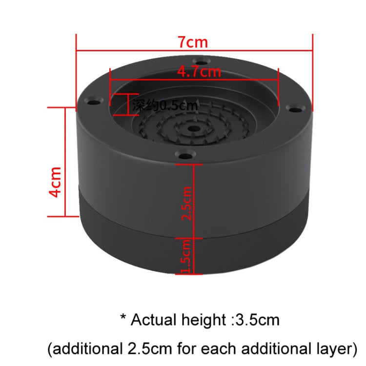 洗濯機用ベース 滑り止め 高さ調整 固定 衝撃吸収フットパッド、ブラック 3.5cm、ブラック 6cm、ブラック 8.5cm