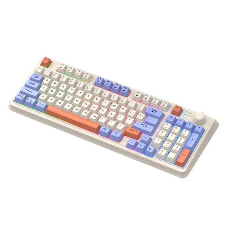 XUNSVFOX K94 ワイヤレスBluetoothデュアルモードメカニカルキーボードゲーミングオフィスノートパソコンキーボード