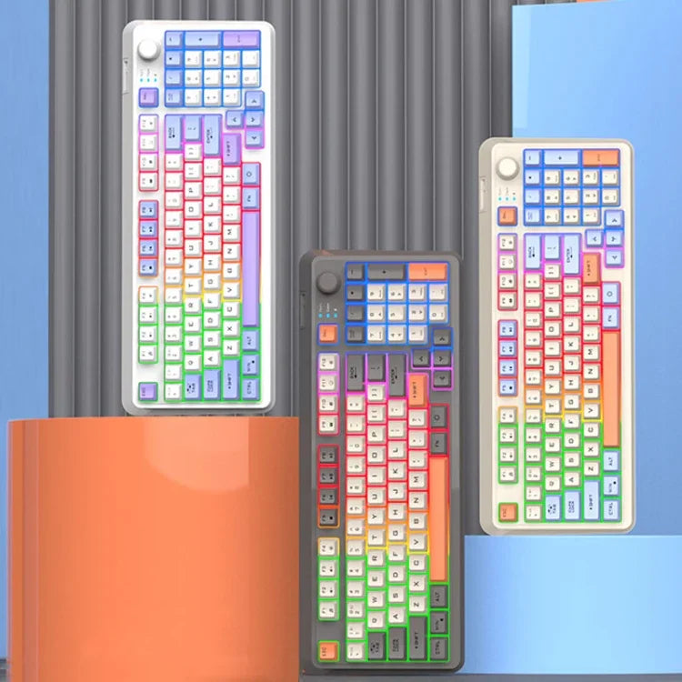 XUNSVFOX K94 ワイヤレスBluetoothデュアルモードメカニカルキーボードゲーミングオフィスノートパソコンキーボード