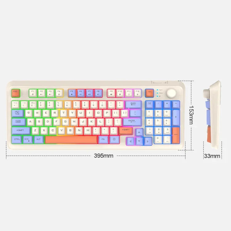 XUNSVFOX K94 ワイヤレスBluetoothデュアルモードメカニカルキーボードゲーミングオフィスノートパソコンキーボード