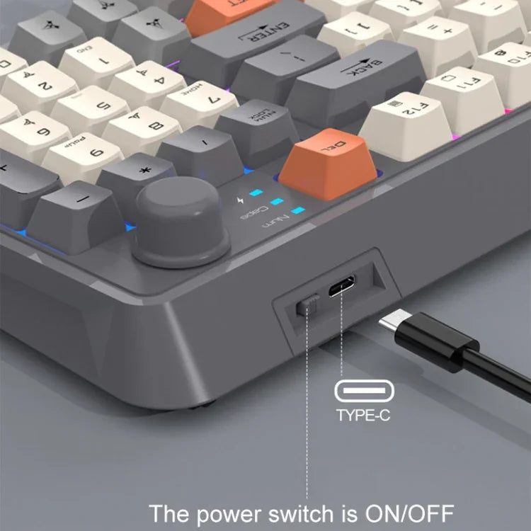 XUNSVFOX K94 ワイヤレスBluetoothデュアルモードメカニカルキーボードゲーミングオフィスノートパソコンキーボード
