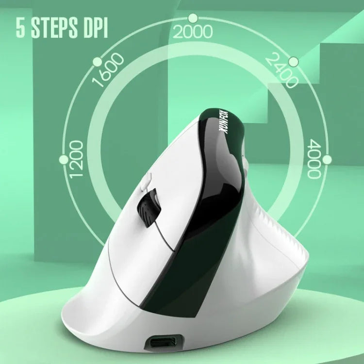 XUNSVFOX H5 Upright Vertical Dual Mode Mouse Rechargeable Wireless Business Office Mouse