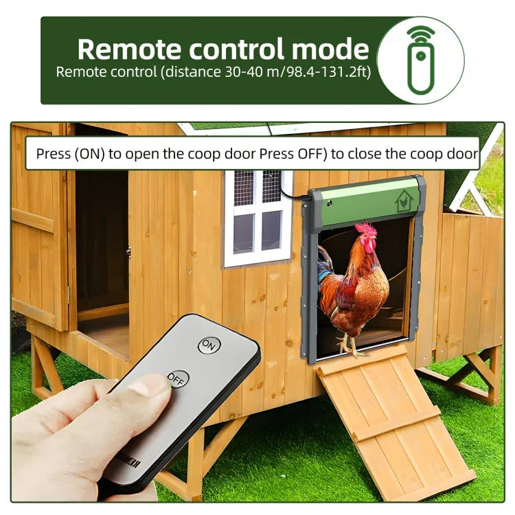 ソーラー充電式自動鶏小屋ドア 4モード自動鶏ドア リモコン付き、ソーラー