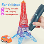 USB充電 低温ワイヤレス落書きプリントペンセット 子供用DIY 3Dペイントペン
