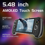 ANBERNIC RG556 ハンドヘルドゲームコンソール Android 13 システム 5.48インチ AMOLEDスクリーン WIFI Bluetooth ゲームプレーヤー、128GB+128GB、128GB+256GB