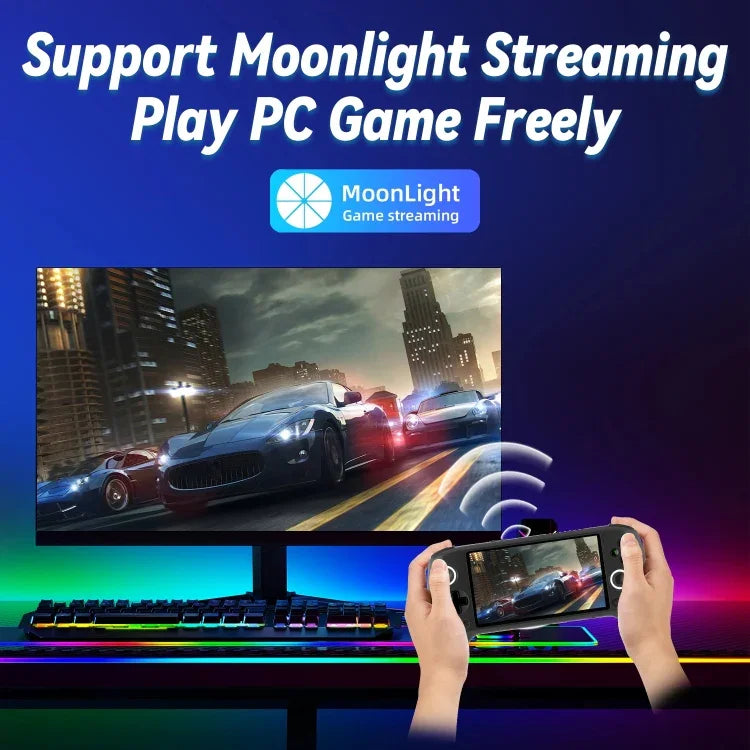 ANBERNIC RG556 ハンドヘルドゲームコンソール Android 13 システム 5.48インチ AMOLEDスクリーン WIFI Bluetooth ゲームプレーヤー、128GB+128GB、128GB+256GB