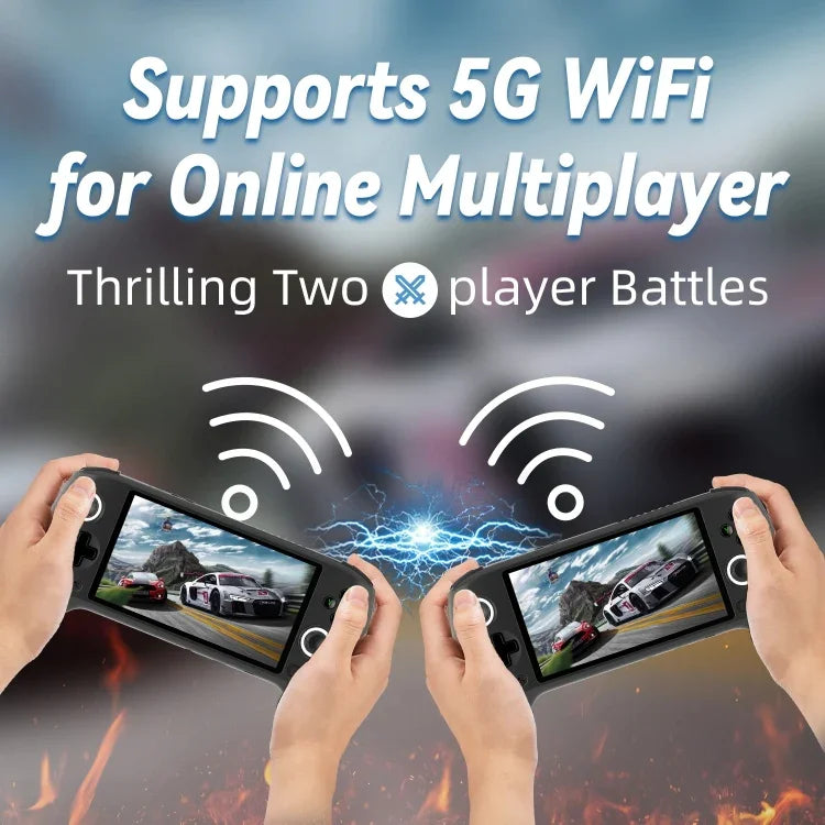 ANBERNIC RG556 ハンドヘルドゲームコンソール Android 13 システム 5.48インチ AMOLEDスクリーン WIFI Bluetooth ゲームプレーヤー、128GB+128GB、128GB+256GB