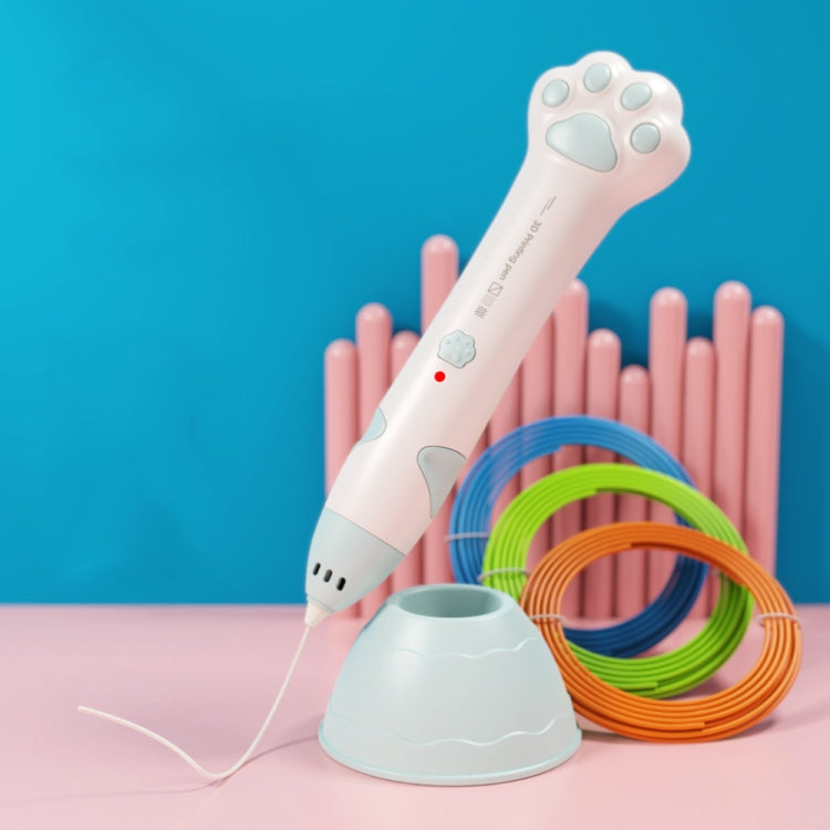 猫の爪 USB充電 低温3Dプリントペン 子供用DIY落書き3Dペイントペン、ミントグリーン、サクラピンク