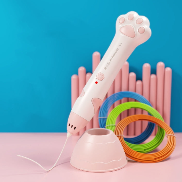 猫の爪 USB充電 低温3Dプリントペン 子供用DIY落書き3Dペイントペン、ミントグリーン、サクラピンク
