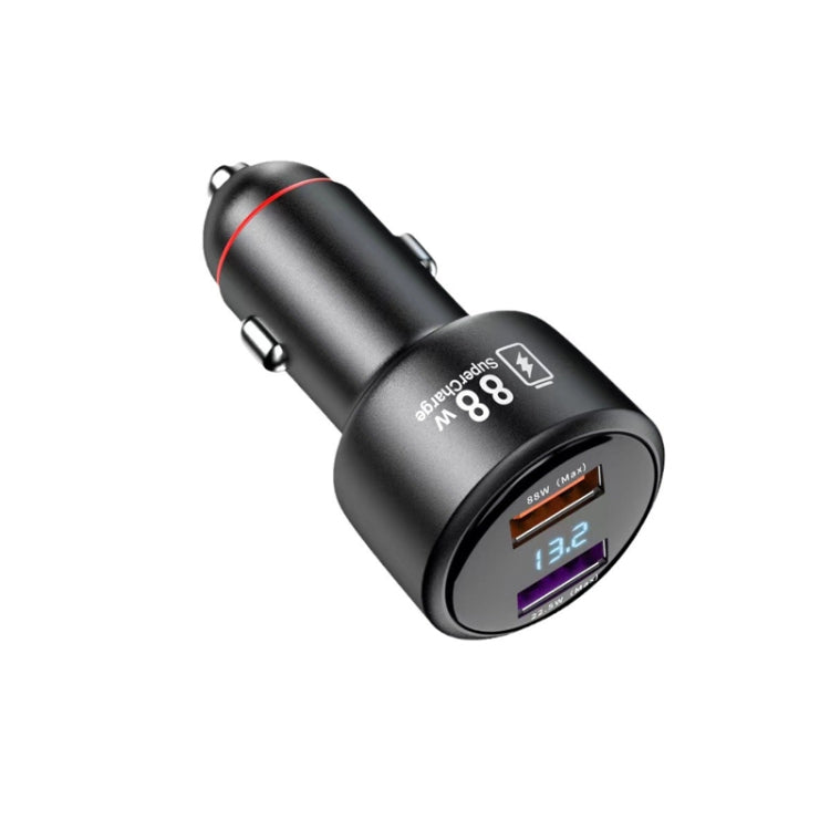 Vehicle Mini Fast Charging Charger Car One To Two Cigarette Lighter, 88W