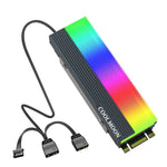 COOLMOON CM-M2A M.2 2280 ソリッドステートドライブクーラー 5V ARGB ハードドライブヒートシンク、CM-M2A