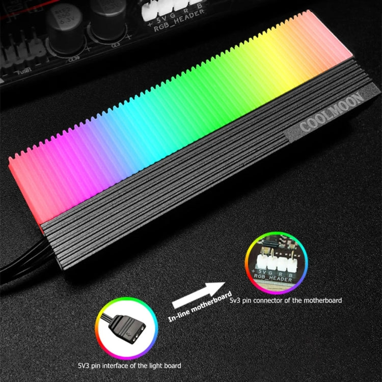 COOLMOON CM-M2A M.2 2280 ソリッドステートドライブクーラー 5V ARGB ハードドライブヒートシンク、CM-M2A