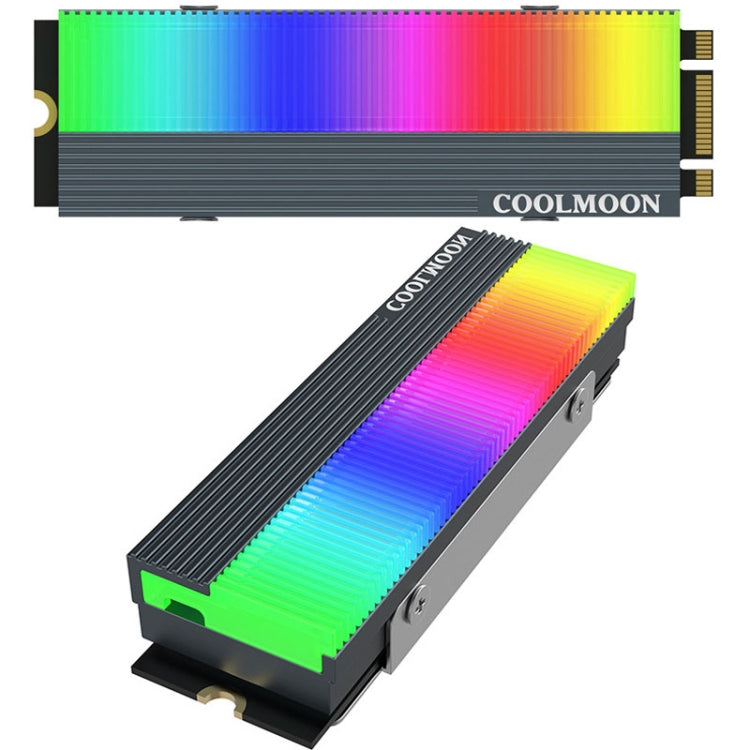 COOLMOON CM-M2A M.2 2280 ソリッドステートドライブクーラー 5V ARGB ハードドライブヒートシンク、CM-M2A