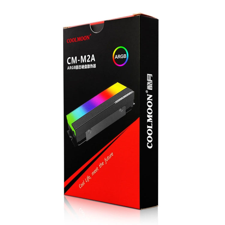 COOLMOON CM-M2A M.2 2280 ソリッドステートドライブクーラー 5V ARGB ハードドライブヒートシンク、CM-M2A