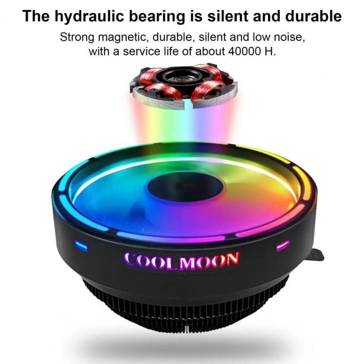 COOLMOON CPUクーラー デスクトップコンピューター 自動色変化 マルチプラットフォーム 静音冷却ファン, CM-BF-RGB