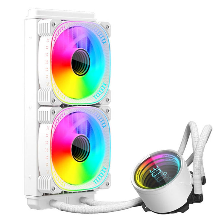 COOLMOON CM-YM-240T デジタルARGBレンズ版 一体型水冷CPUクーラー 温度表示CPUファン, CM-YM-240T