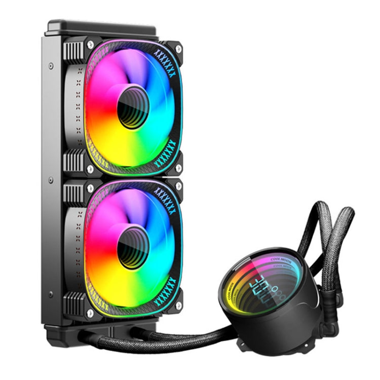 COOLMOON CM-YM-240T デジタルARGBレンズ版 一体型水冷CPUクーラー 温度表示CPUファン, CM-YM-240T