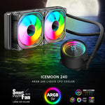 COOLMOON CM-YM-240T デジタルARGBレンズ版 一体型水冷CPUクーラー 温度表示CPUファン, CM-YM-240T