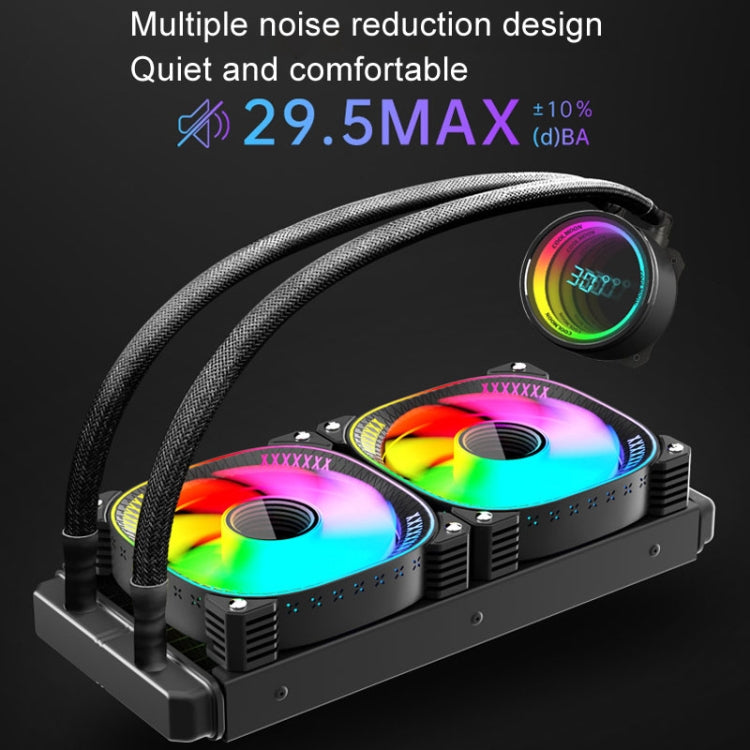 COOLMOON CM-YM-240T デジタルARGBレンズ版 一体型水冷CPUクーラー 温度表示CPUファン, CM-YM-240T