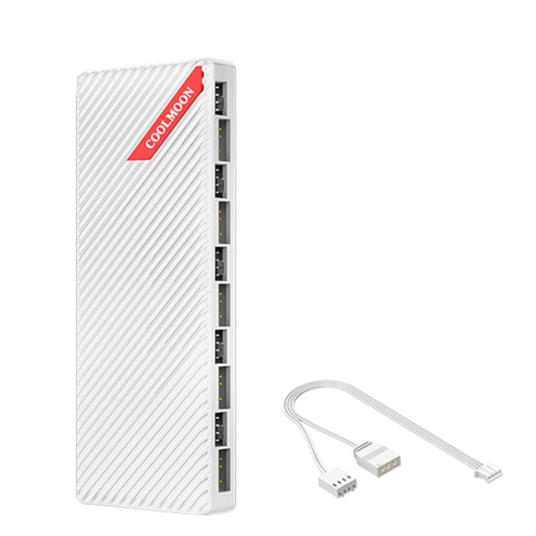 COOLMOON AM10 ARGB+PWM デュアル10ポート温度制御スプリッターケースファン 5V 3ピンハブ