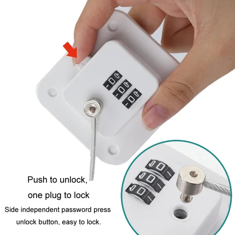 チャイルドセーフティロック 穴なし窓制限器 冷蔵庫引き出しキャビネット用組み合わせロック、3桁ブラック、3桁ホワイト、2桁ブラック、2桁ホワイト、2桁グレー