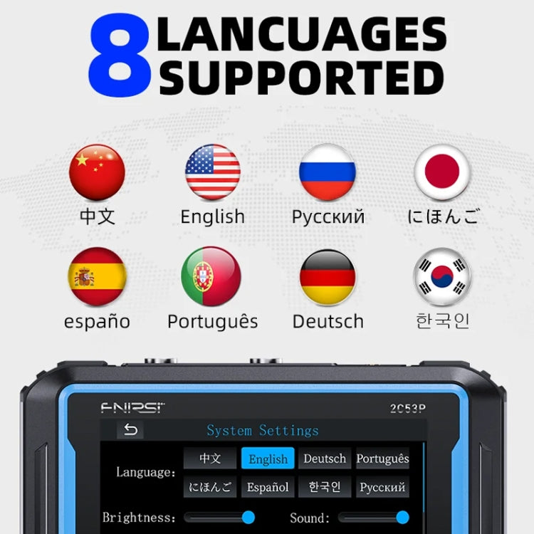 FNIRSI 2C53Pデュアルチャネルフラットパネルデジタルオシロスコープマルチメーター信号発生器3イン1、2C53P
