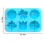 6グリッド 花 シリコンベーキングケーキ型 DIY 手作り石鹸モールド、6グリッド 花