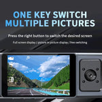 3カメラレンズ 3インチ IPSスクリーン WiFi 車載ダッシュカム 1080P ナイトビジョン ダッシュカメラ、32G、64G