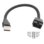 USB-Aオスから9ピンマザーボード内蔵RGBデータ外部Uポートアダプターケーブル, USB-Aオスから9ピン