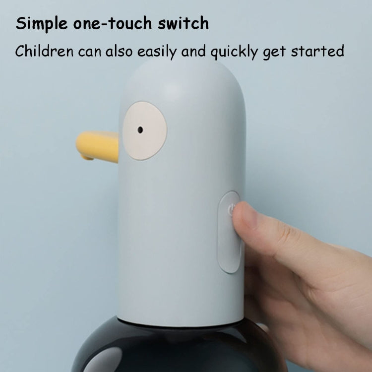 かわいいアヒル 自動泡石鹸ディスペンサー 充電式 タッチレス手洗い機 浴室・キッチン用、ブルー、イエロー