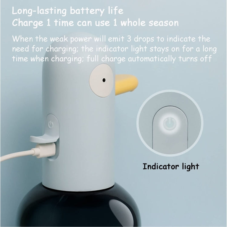 かわいいアヒル 自動泡石鹸ディスペンサー 充電式 タッチレス手洗い機 浴室・キッチン用、ブルー、イエロー
