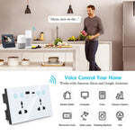 スイッチ付きGraffitiスマートソケット USB+Type-Cデュアルポート リモートコントロールソケット、UKプラグ、WiFiホワイト、WiFiブラック、ZigBeeホワイト、ZigBeeブラック