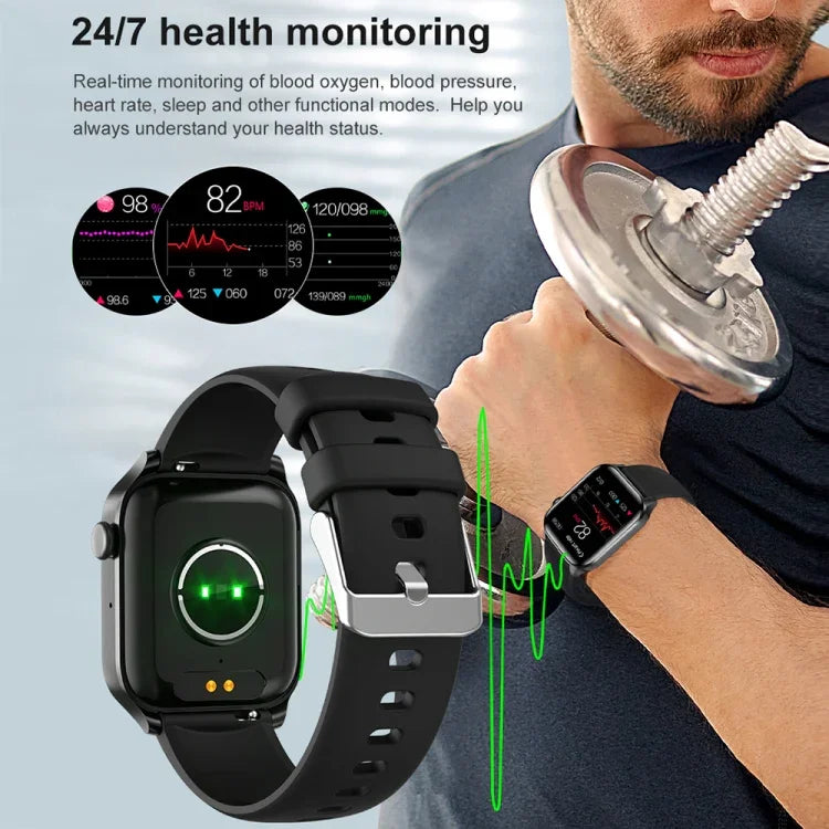 T12Pro 1.85インチ IP67 防水 スポーツ健康モニタリング Bluetooth通話スマートウォッチ