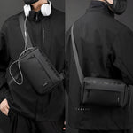 WEPOWER Men Casual Single Shoulder Crossbody Bag Functional Style Chest Bag