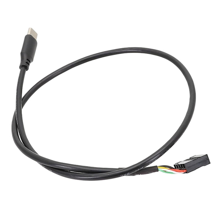 マザーボードUSB 9ピンからType-Cストレートデータ二重シールドケーブル, 50cmストレート