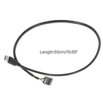 マザーボードUSB 9ピンからType-Cストレートデータ二重シールドケーブル, 50cmストレート