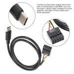 マザーボードUSB 9ピンからType-Cストレートデータ二重シールドケーブル, 50cmストレート