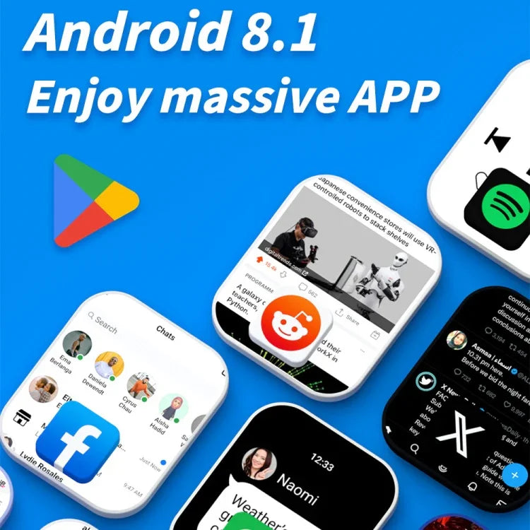 LOKMAT APPLLP 4 MAX 2.02インチ Android 8.1 フルネットワーク Wi-Fi カード Bluetoothスマートウォッチ、4G+64G（シルバー）、4G+64G（ネイビーブルー）