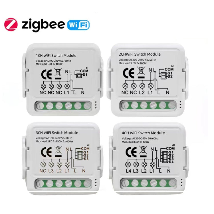 Alexa / Google Home / Tuya Smart Lifeアプリ対応スマートスイッチモジュール、1CH WiFi、2CH WiFi、3CH WiFi、4CH WiFi、1CH Zigbee、2CH Zigbee、3CH Zigbee、4CH Zigbee