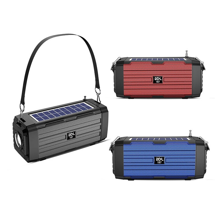 BDL-187 LEDライト ソーラー ワイヤレス Bluetoothスピーカー ポータブル アウトドア キャンプ用 FMラジオ