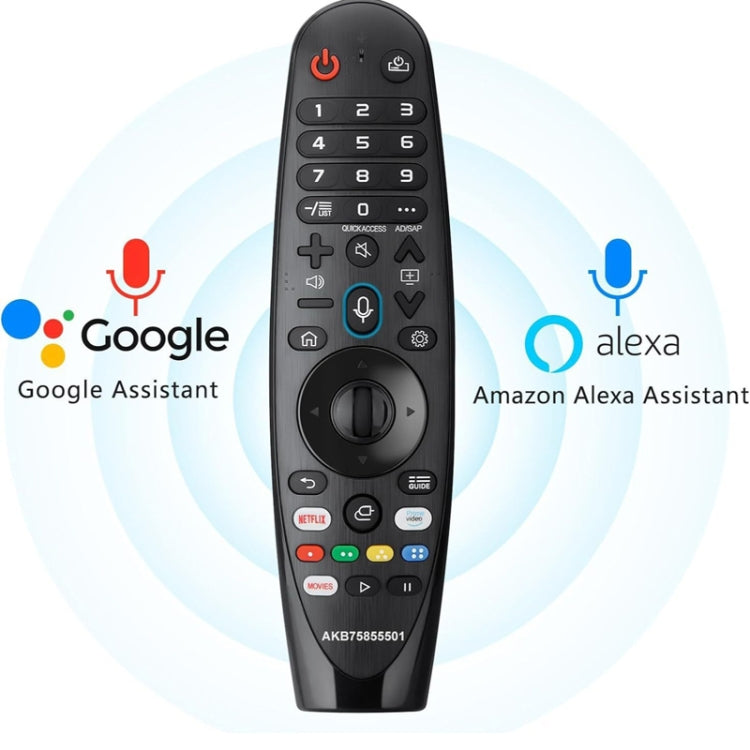 LGテレビ用 Bluetooth ハンドヘルド赤外線音声多機能リモコン、AKB75855501 音声対応