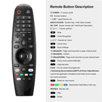 LGテレビ用 Bluetooth ハンドヘルド赤外線音声多機能リモコン、AKB75855501 音声対応