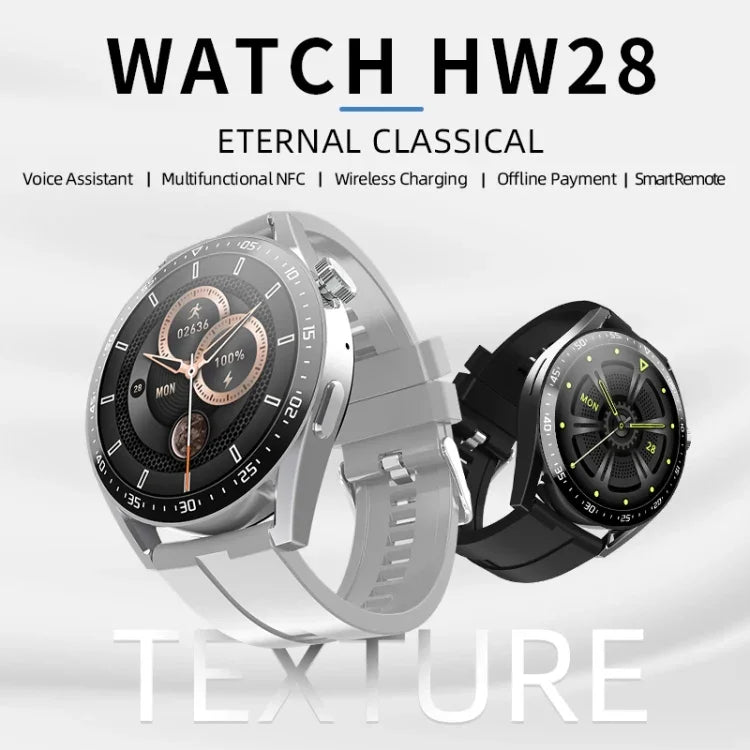 HW28 1.39インチ IP67防水 健康モニタリング Bluetooth通話スマートウォッチ NFC決済対応