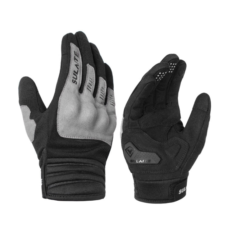 SULAITE バイク用通気性導電タッチスクリーン フルフィンガーグローブ M、L、XL、XXL