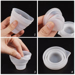 折りたたみDIYエポキシ計量カップ シリコーン型 キャンドル石膏接着剤混合カップ、5個50ml、5個100ml、2個250ml、2個500ml