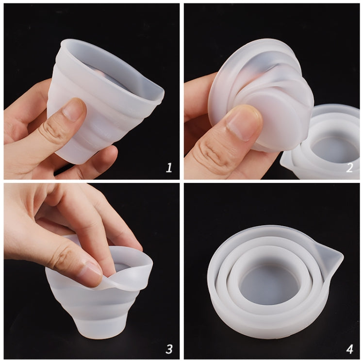 折りたたみDIYエポキシ計量カップ シリコーン型 キャンドル石膏接着剤混合カップ、5個50ml、5個100ml、2個250ml、2個500ml