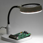 21個のLEDライト付きデスクトップ 10倍HD読書修理用金属ホース拡大鏡、EUプラグ、USプラグ