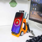 T20S 3-in-1 15W 小型フォークリフト型デスクトップワイヤレス充電器 LED大気ライト付き